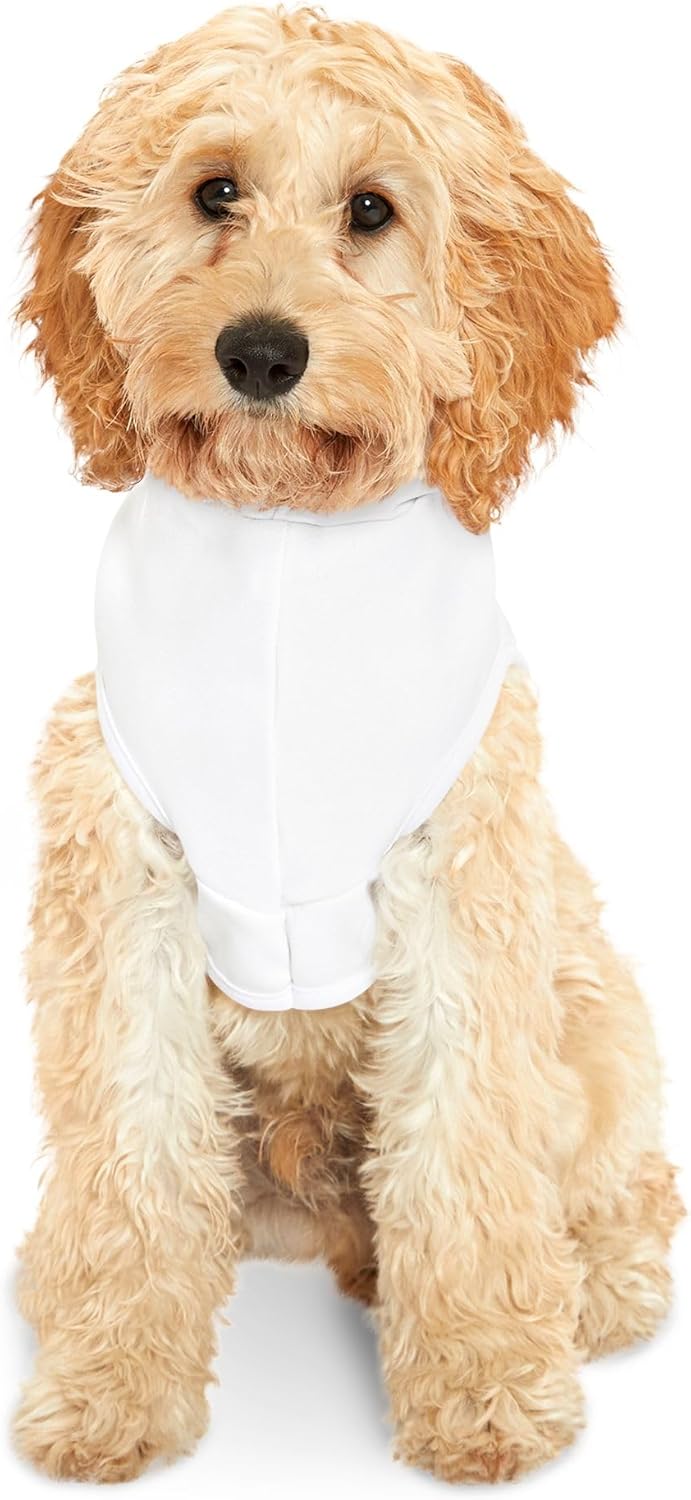 GENERIC Christmas Dog Hoodie, Happy Woof Year, Custom Embroidery, Made in USA, White, Medium, Classic, All Breeds, Polyester, All Seasons, Machine Wash, All Life Stages, Zipper, Medium Dog Size