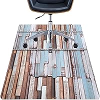 Vista 7 de Teal Hardwood Floor Desk Chair Mat, Painted Wood Board Horizontal Lines Birthdays Easter Holiday Print Backdrop Image, Protects Hardwood Floor Under