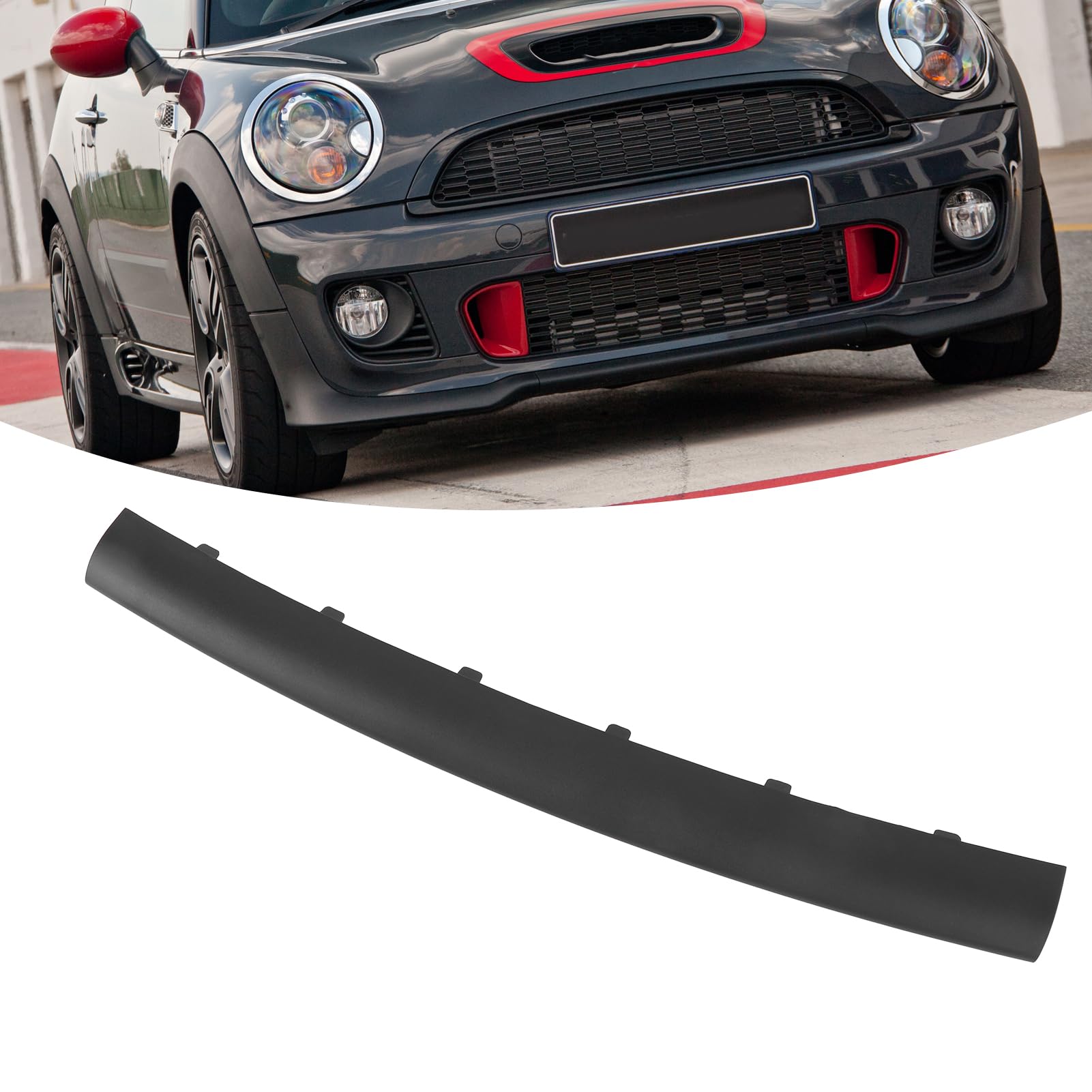 Przedni Zderzak Zderzacz Powietrza Dolna Wymiana Spoilera Dolna Dolna Spoiler dla R55 R56 R57 R58 R59 Modele LCI JCW Czarny Plastik z ZAKRĄDUJĄCEM CLIPS OEM 51117283372