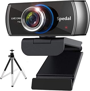 Webcam with Microphone & Tripod, Live Streaming Camera with Zoom, HD 1080P Webcam 100° Wide Angle, Computer Laptop Web Camera for OBS Xbox XSplit Skype Facebook, Mac OS Windows -Tripod Included