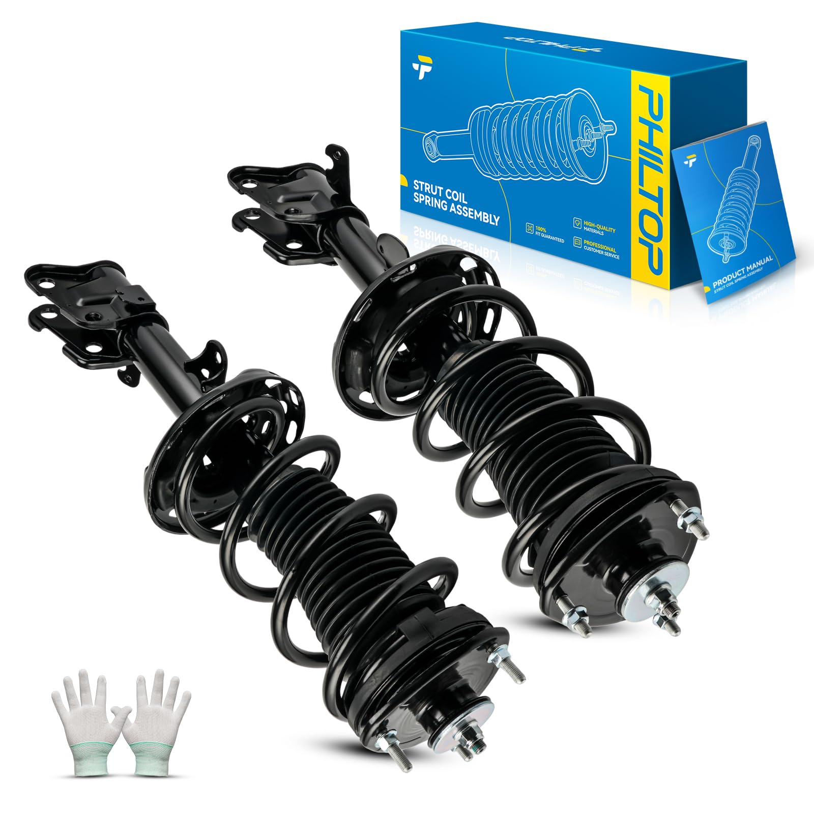 PHILTOP Front Complete Struts Shock absorber fits Pilot 2009 2010 2011 2012 2013 2014 2015 172647 172648 Struts with Coil Spring Assemblies Set of 2 SAA691