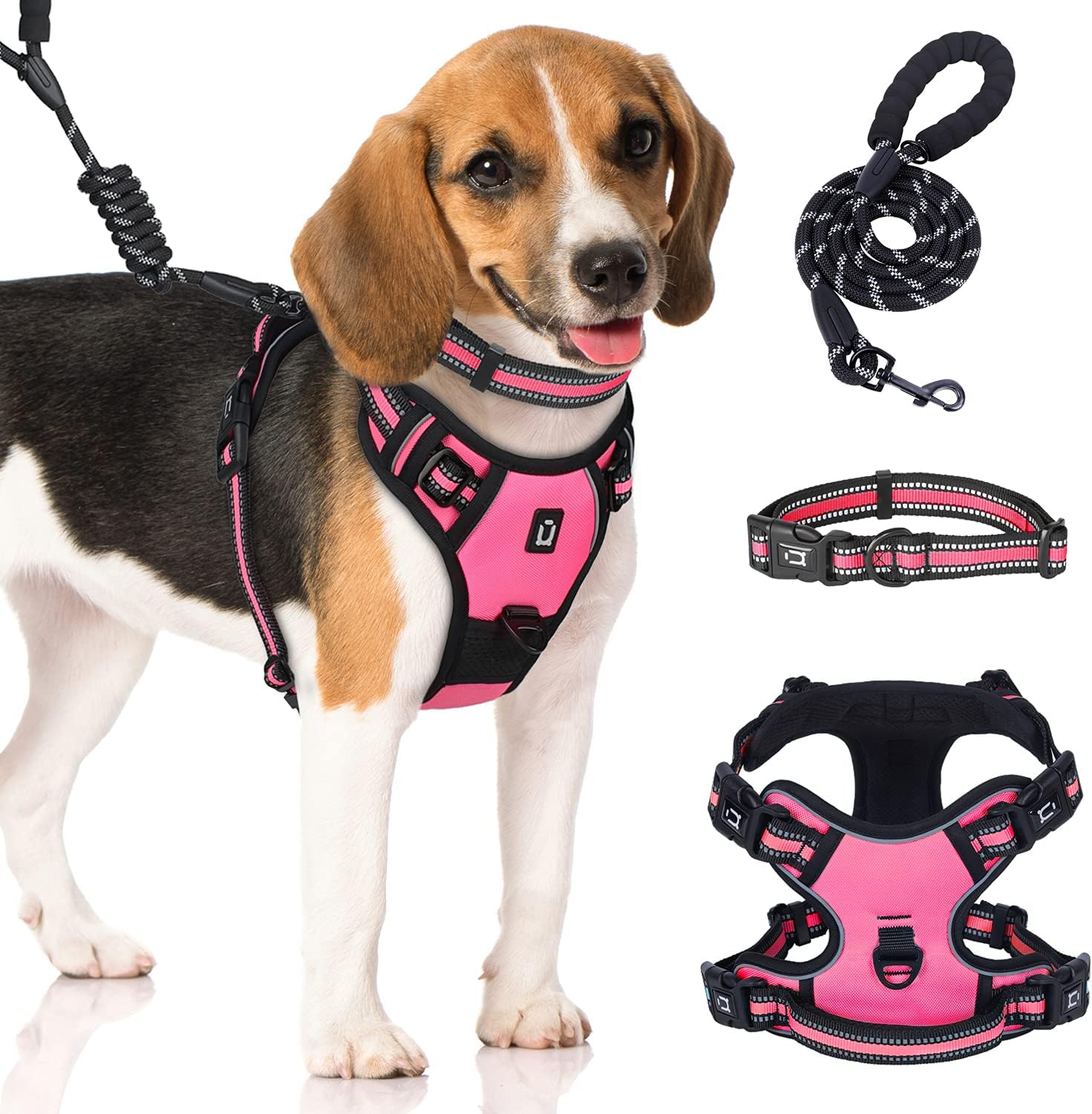 Dog Harness Waldseemuller Dog Harnesses for Small Dogs No Pull Reflective Oxford Soft Vest 4 Buckles Dog Harness for Large Dogs No Pull…
