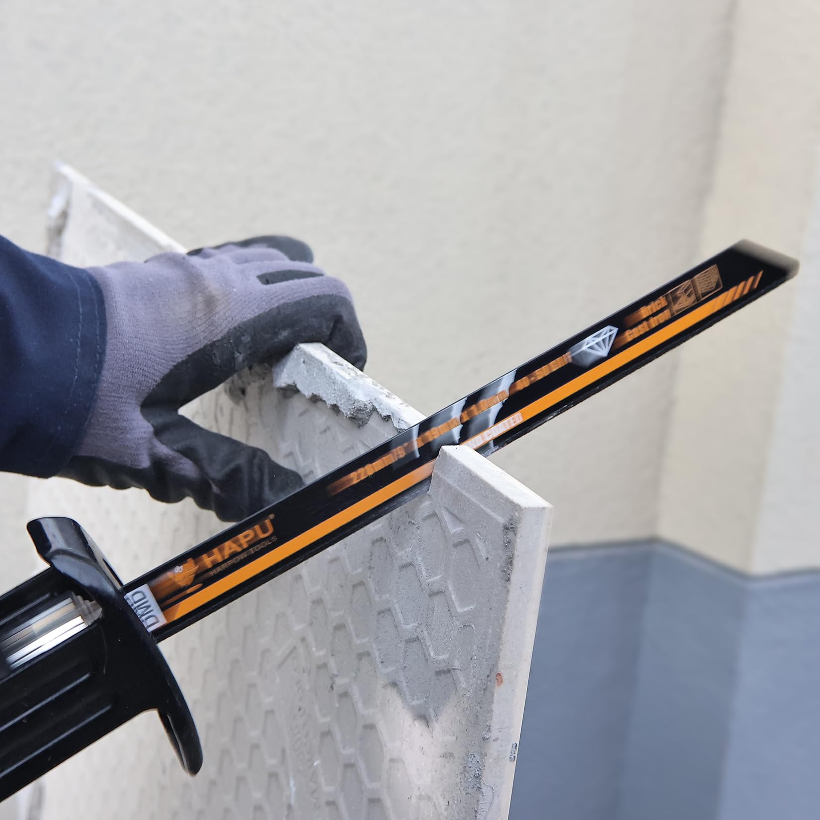 HAPU HARPOW TOOLS Brzeszczoty do piły szablastej ziarnistej 40-50 do żeliwa, muru, włókna cementowego i włókna szklanego, 22,9 cm