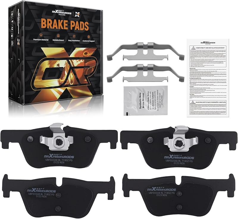 Pastilhas de freio traseiras cerâmicas maXpeedingrods D1613 para BMW – Jogo com 4 unidades