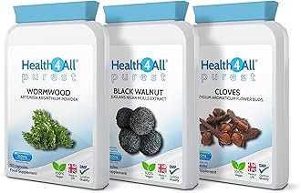 Health4All Wormwood, Black Walnut, Cloves Digestive Intestinal Detox Cleanse for Humans Set, 3x90 270 Capsules, 3 Step Gut Cleanse & Repair, Purest Vegan Intestinal Detox Supplement | Made in UK