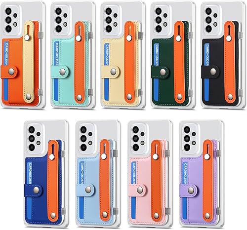 Miniatura 2 de UCONN Elegante caja transparente del teléfono de TPU para Samsung Galaxy S23 S22 Ultra Plus FE Dual Tone PU cuero correa de muñeca soporte de la