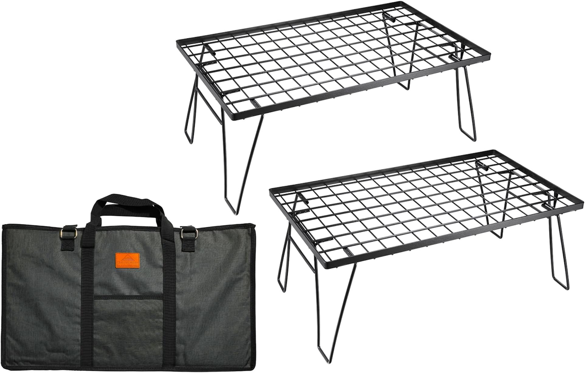 Camping Moon T-230 Field Rack, Ground, Foldable, Black Plated Steel
