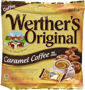 Werthers Original Caramel Coffee Hard Candies - Individually Wrapped Hard Candies for Halloween, Parties, or Snacks - 5.5 oz Bag Pack of 1