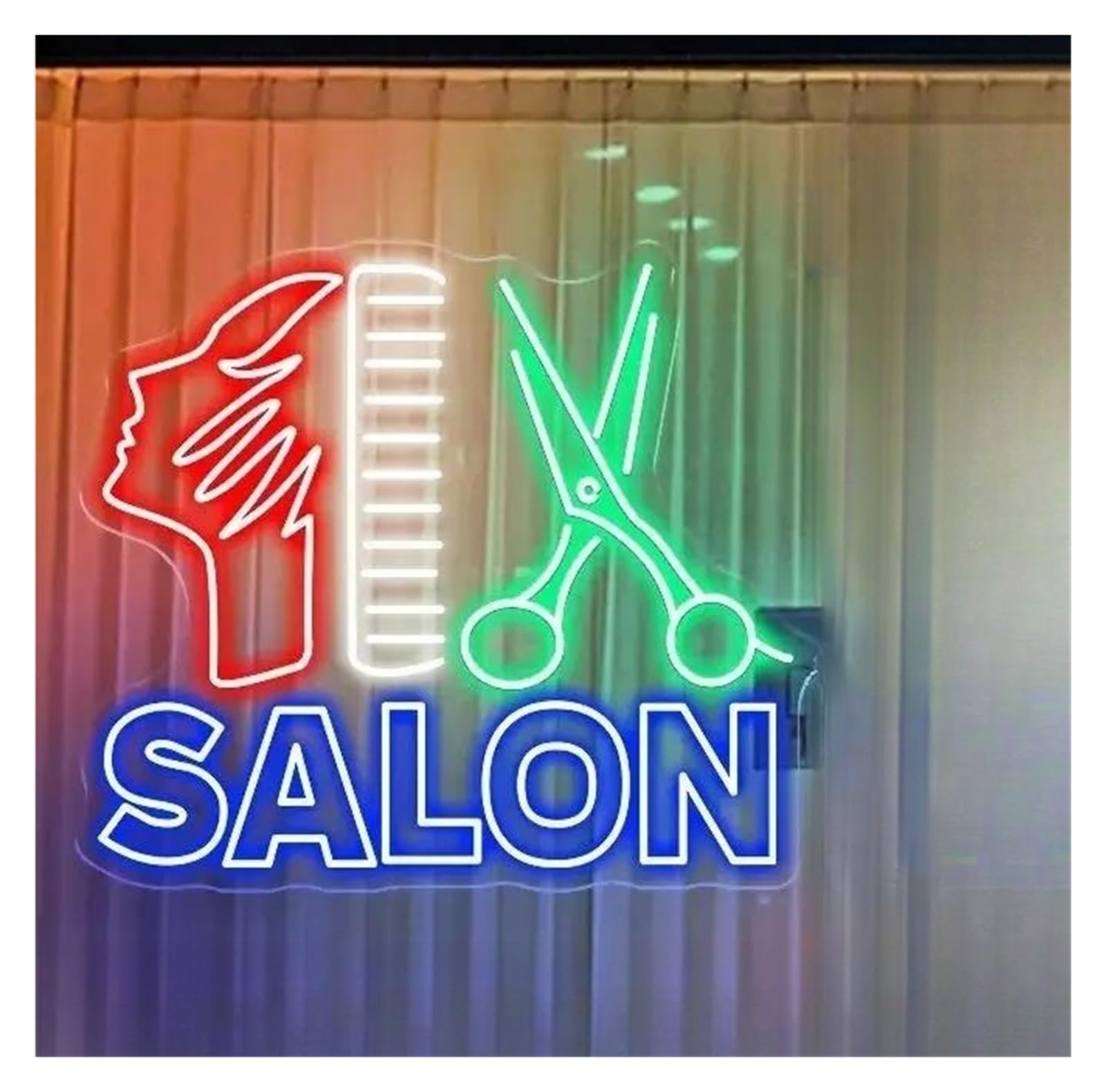 Shouxi One Color Sign Lamp Kapsalon Neon Sign Bord Open Business Lamps For Barber Shop Hair Salon Studio Commercial Lighting 50Cm