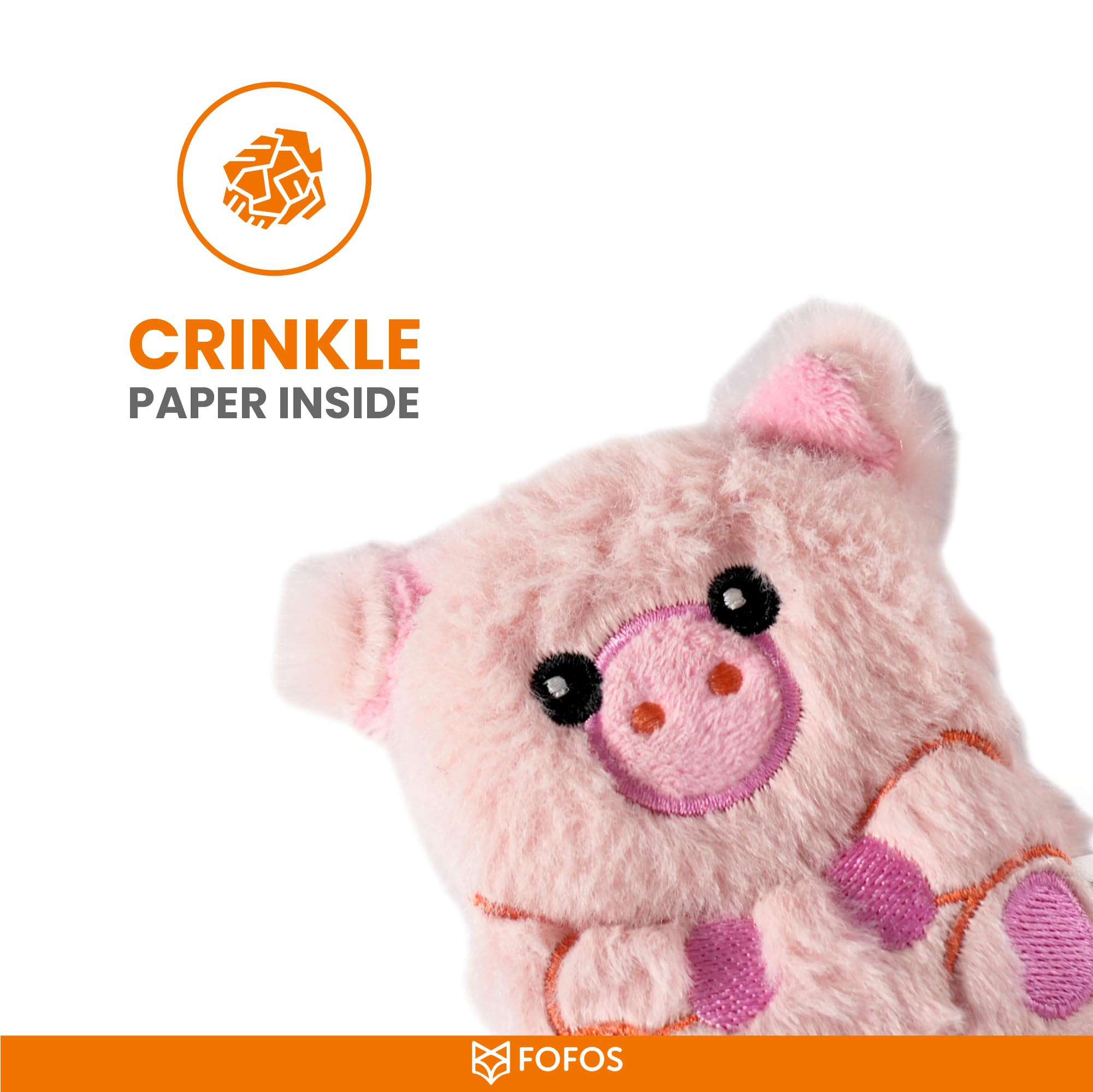 FOFOS Pig Floppy - Juguete Arrugado para Gatos