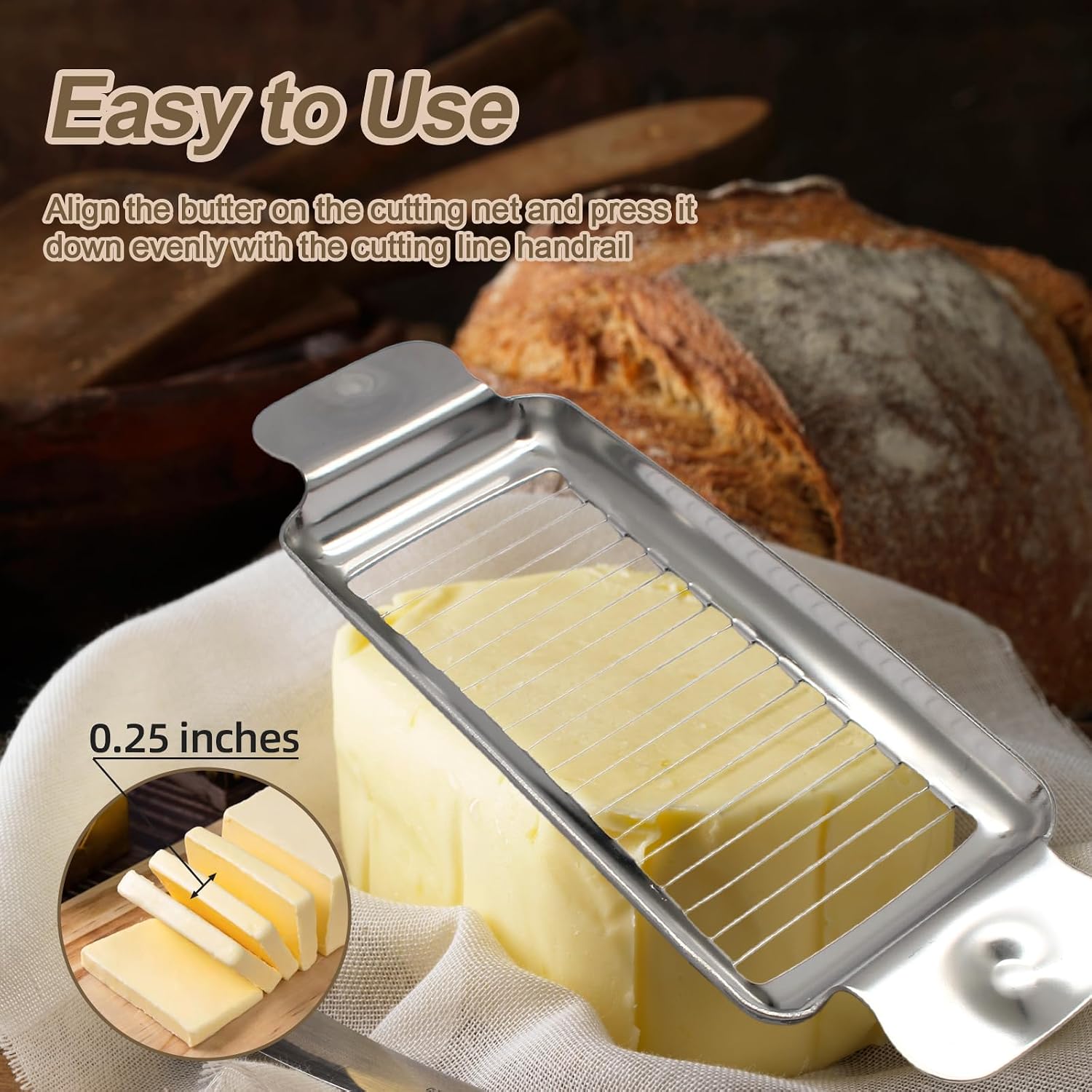 Butter & Cheese Slicer, 1 Pack, Stainless Steel