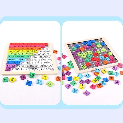 Miniatura 5 de Juguetes Montessori de madera para contar cien tablas de matemáticas, 1-100 números consecutivos de aprendizaje y educativo, juguete para niños