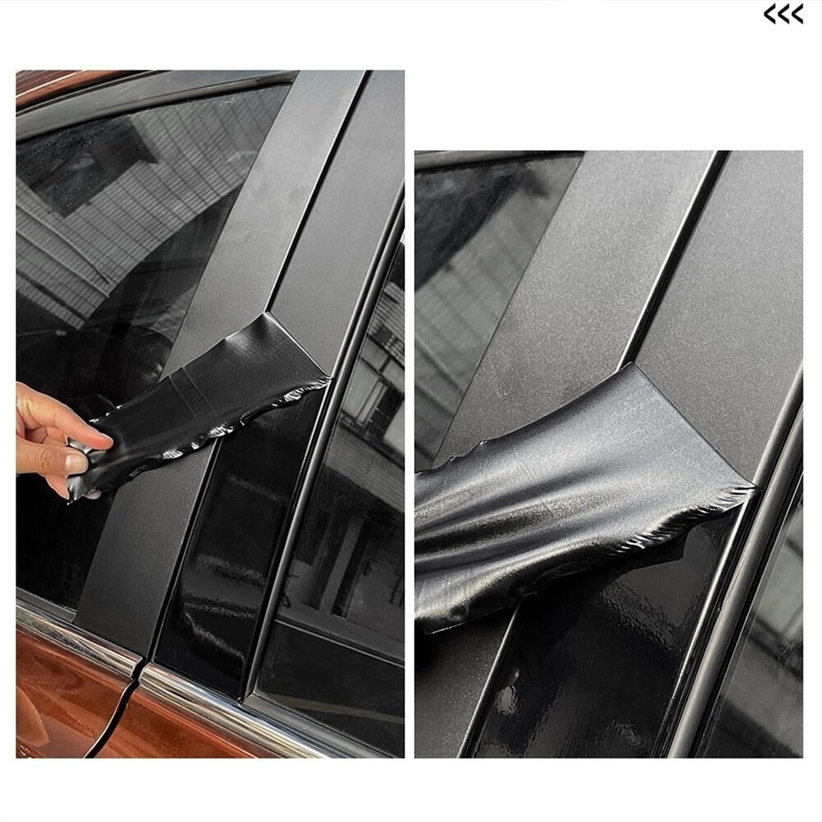 Striscia di protezione paraurti bagagliaio Adesivi per auto fai da te in vinile in fibra di carbonio, pellicola in, foglio adesivo, nastro protettivo antigraffio(Glossy Black,10cm,1m)