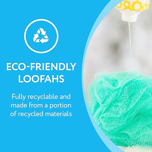 Miniatura 2 de Esponja de baño y ducha ecológica, paquete de 6,Loofah-loofa-loufa-luffa-pouf-poof.