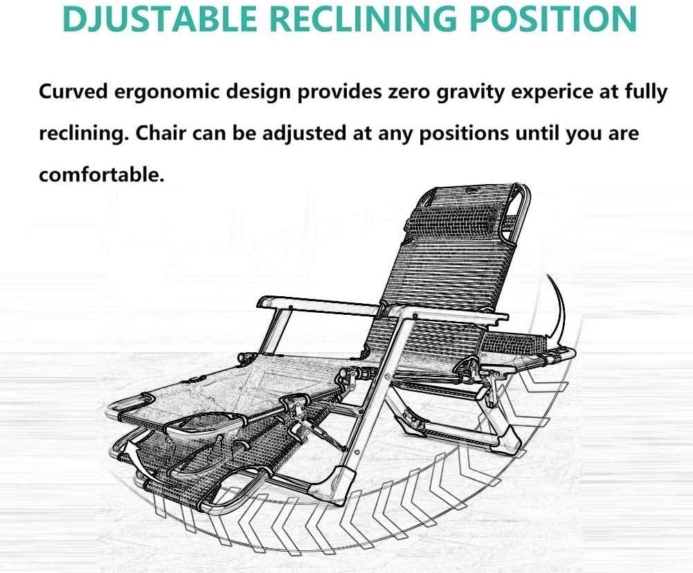 Sun Lounger Oversized Patio Chairs Reclining Gravity Chaise Lounges For Heavy People Folding Garden Chair Outdoor Beach Camping Portable Chair Support 200kg (color, With Cushions),With Cushions