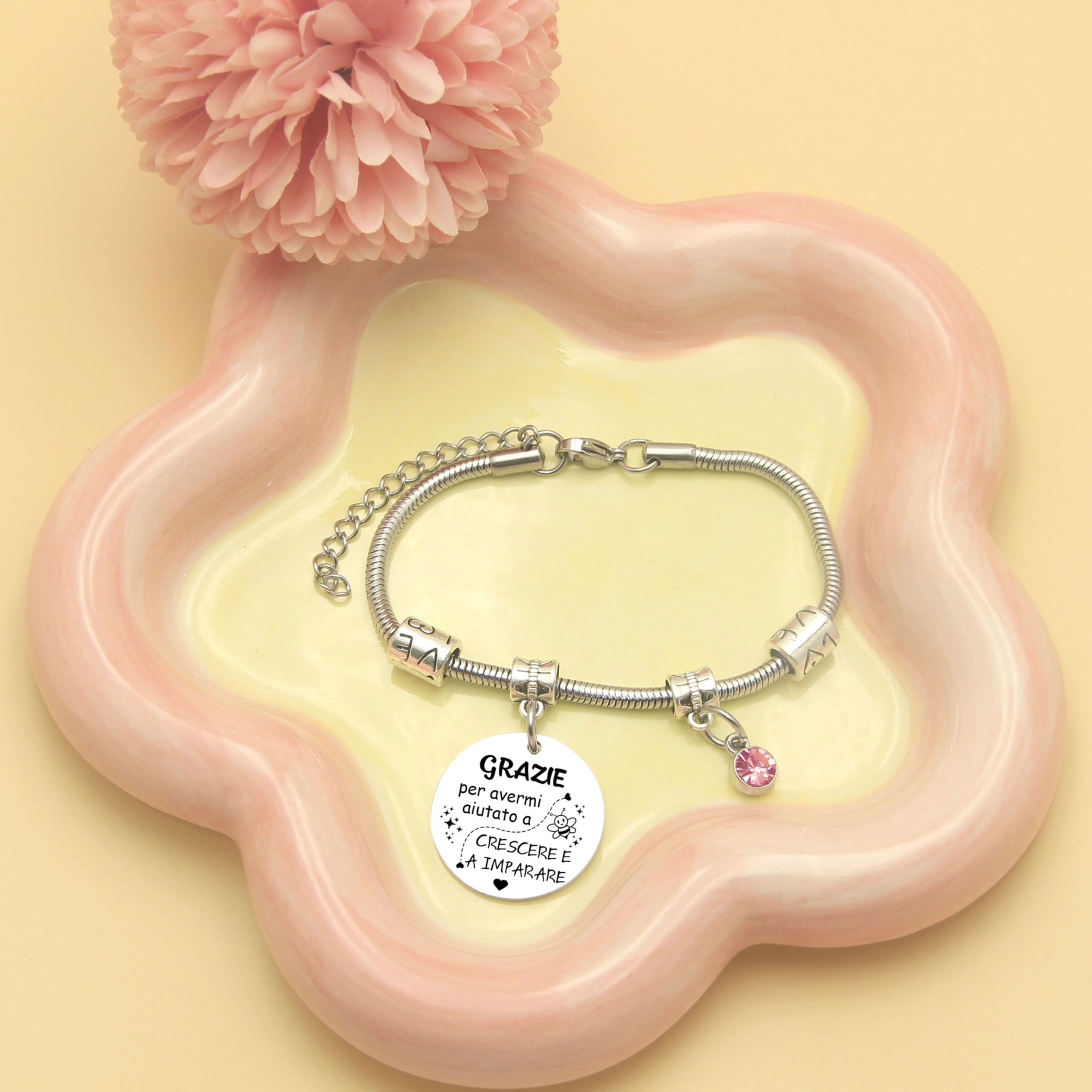 Regalo Maestra Bracciale,Regalo insegnante Bracciale,Regalo Maestra,Regalo per Insegnante Bracciale Insegnante originale Regalo maestra asilo elementare medie