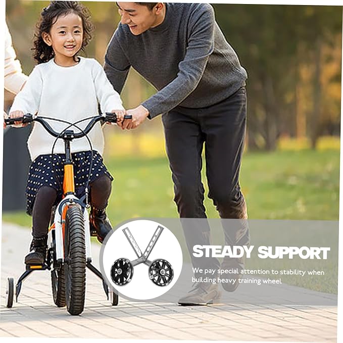 Ruedas de entrenamiento para bicicleta Toyvian LED negras miniatura 7