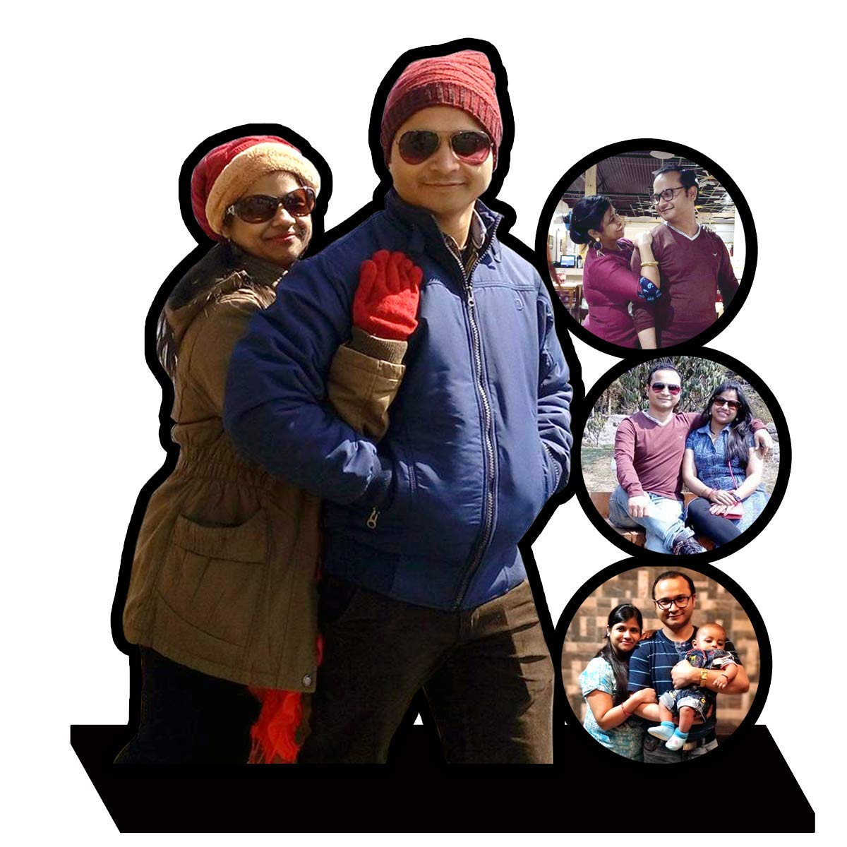 Express-O-Board Personalised Gift Couple Photo Cutout Stand on PVC Board (12 in x 12 in)