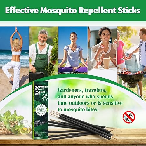 Miniatura 6 de Paquete de 24 barras repelentes de mosquitos extra grandes, disuasorio natural de mosquitos para patio al aire libre, tiempo de combustión de 2