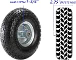 Yarlung 2 Pack Pneumatic Air Filled Tires, 10 Inch Tire Wheel for Hand Truck, 4.10/3.50-4" Heavy-Duty Replacement Wheels for Garden Cart, All Purpose Utility Cart, 2.25"Offset Hub, 5/8"Bearings