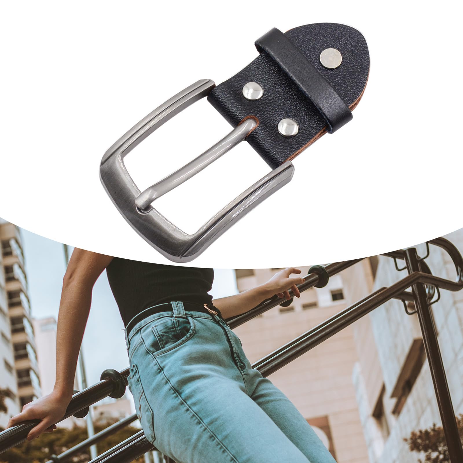 XAGMODSHN Hipsters - Hebilla de cinturón de aleación simple de aleación occidental para jeans étnicos de moda, accesorios de repuesto simple hebilla de cinturón occidental