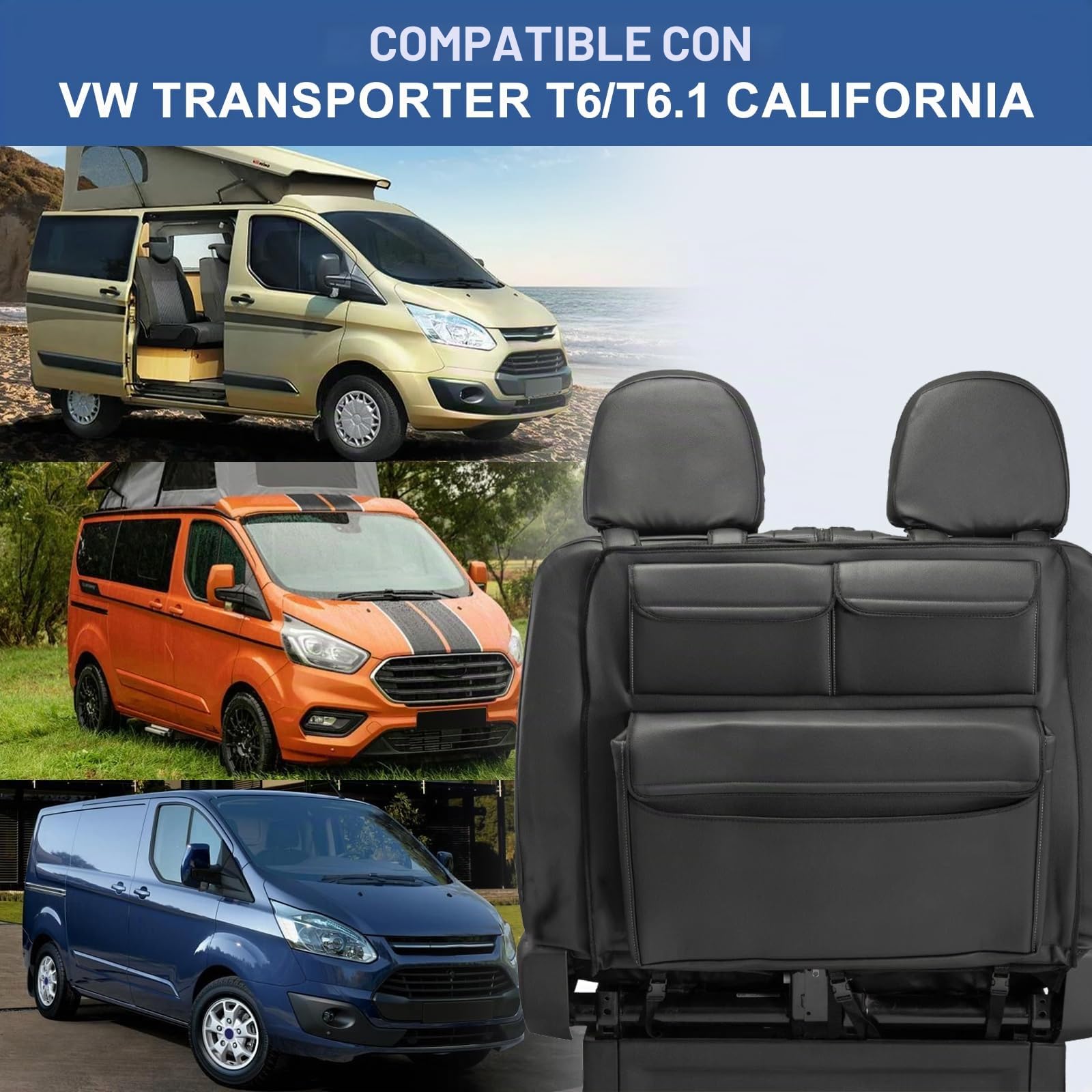 Organizador de Espacio para Asiento Delantero para Ford Transit Custom | Opaltool Organizador para Dos Asientos con Bolsillo Aislante Para Mantener Frío et Calor