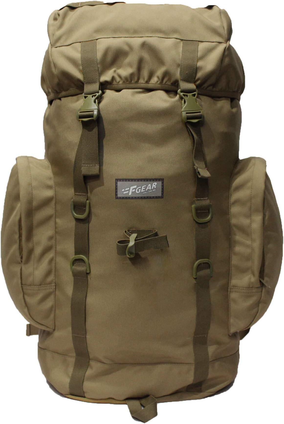 F Gear Platoon 46L Large Trekking Backpack with Multi Pocket|Army Military Camo Rucksack Bag for Men Women Boys|Drawstring|Water resistant Light Weight|Hiking Daypack Weekender Camping bag