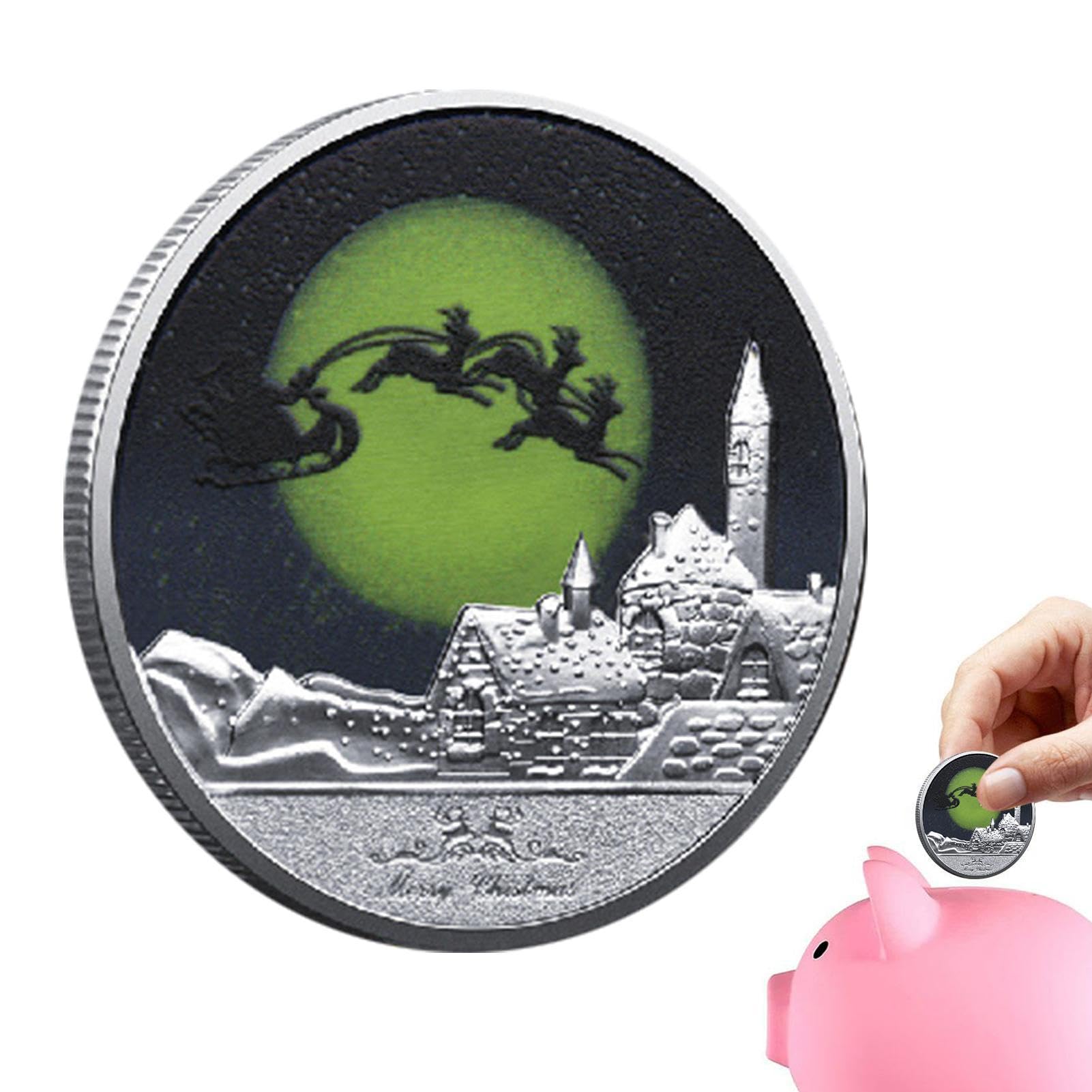 Pièce Commémorative De Noël En Métal - Arbre De Noël, Décoration, Collection Ou Cadeau