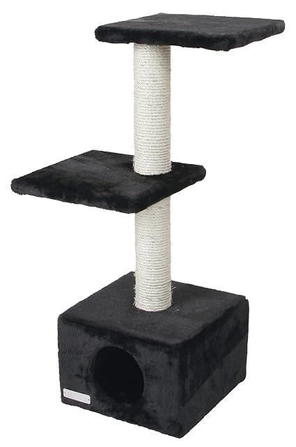 KERBL PET Gato árbol Venus Sweet Negro 30 x 30 x 85 cm, Color Negro (Negro)