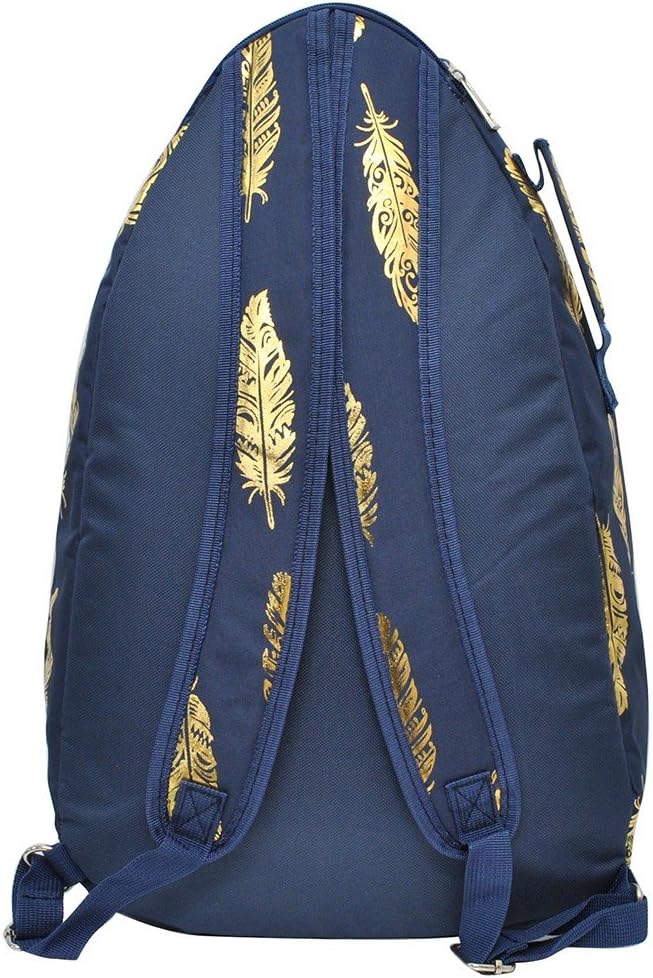 NGIL Gold Feather Navy Tennis Racquet Holder Backpack