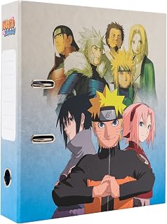 Grupo Erik Lever Arch File - Naruto Shippuden Manga | File Organiser 11 x 12.6 in - 28 x 32 cm Folders for Paperwork A4, Ring Binder A4 | Naruto Manga Gifts