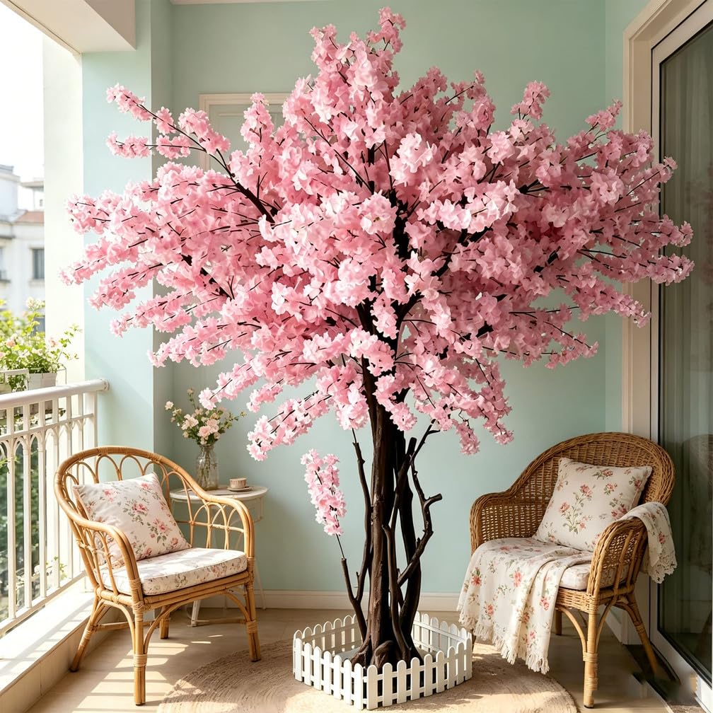 Cerisier artificiel rose de 450x250 cm pour décoration intérieure