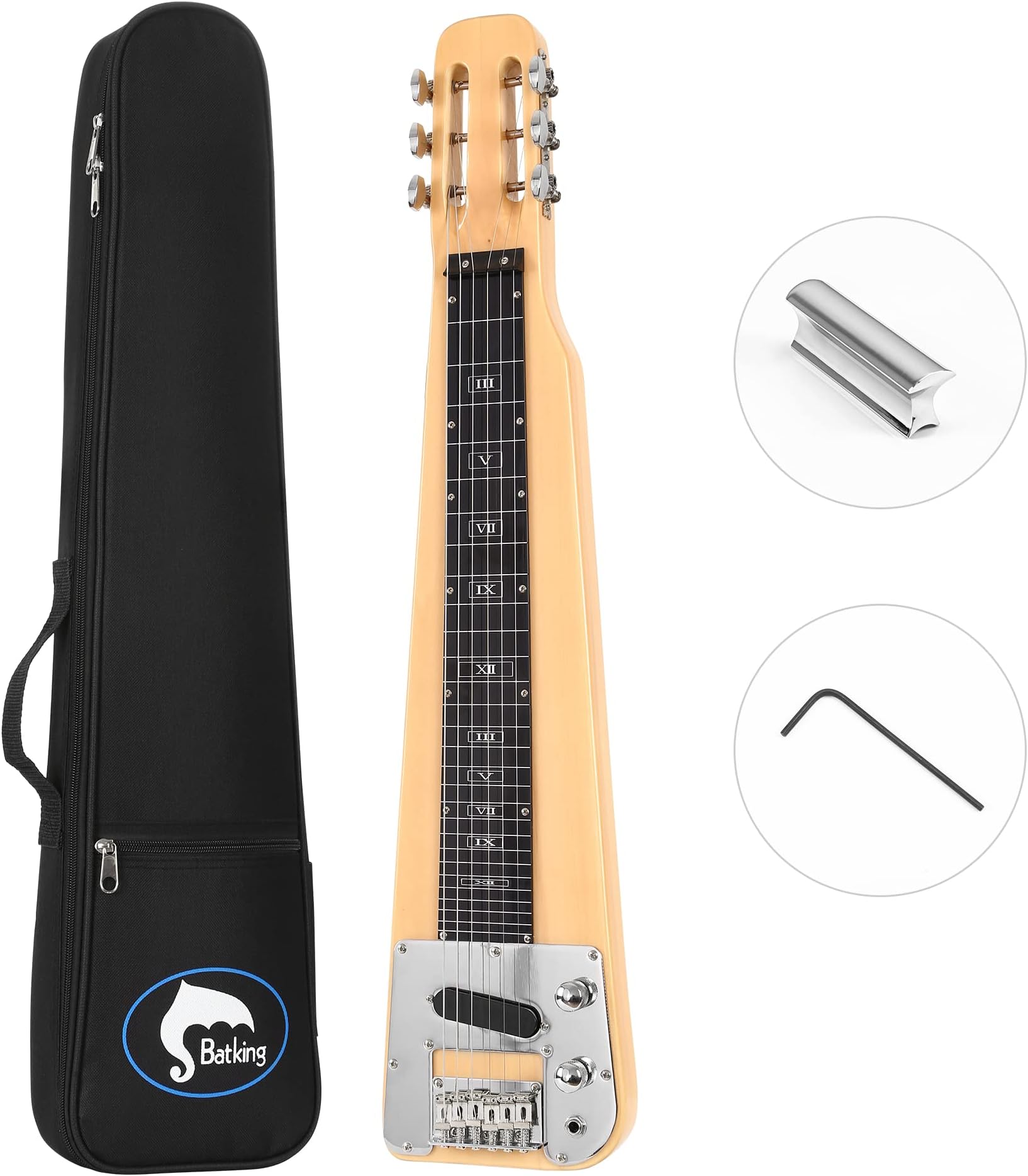 6 STRING NATURAL ELECTRIC LAP STEEL GUITAR