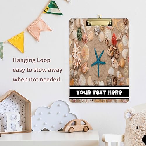 Miniatura 7 de Portapapeles acrílico personalizado, añade tu texto, portapapeles de tamaño carta A4 únicos con clip de perfil bajo, clip dorado de 12 x 9 pulgadas,