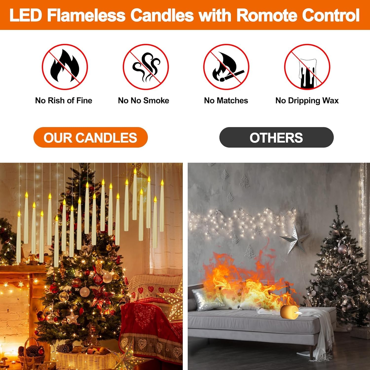 Hengrongshen Floating Candles, 20 Stück 16,8 cm Flackernde