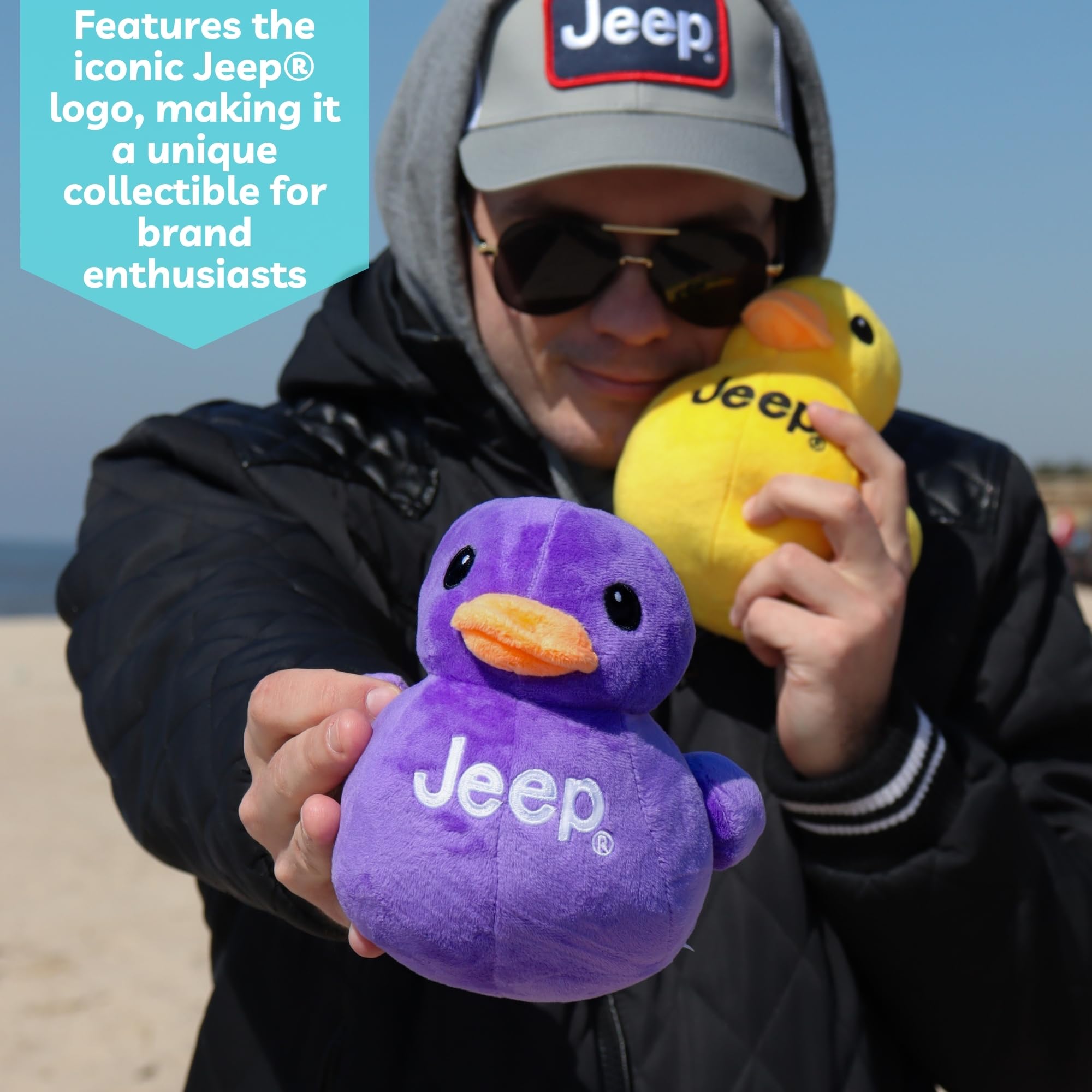 Jeep Text Logo Stuffed Animal Plush Duck Purple -Perfect