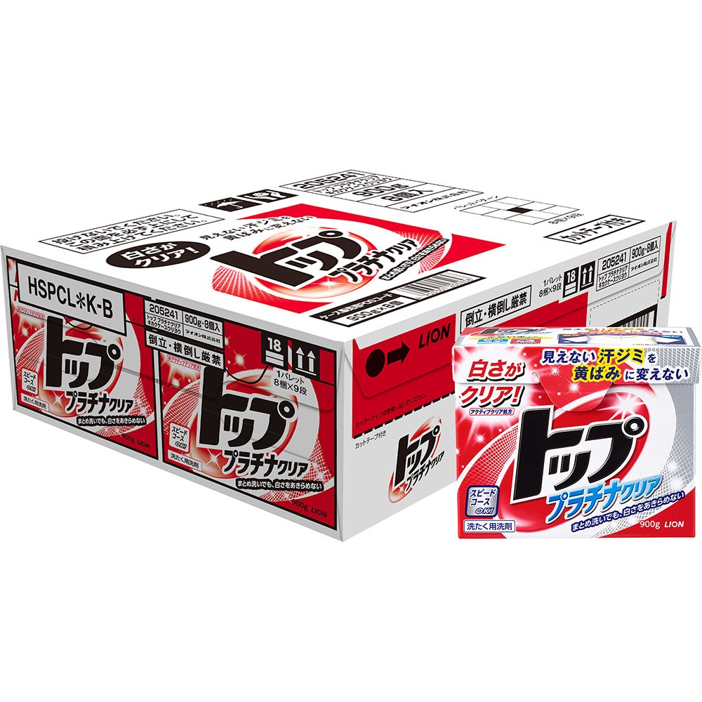 トップ プラチナクリア 900g 8個入 Amazon.co.jp: 【ケース販売】トッププラチナクリア 洗濯洗剤 粉末 0.9