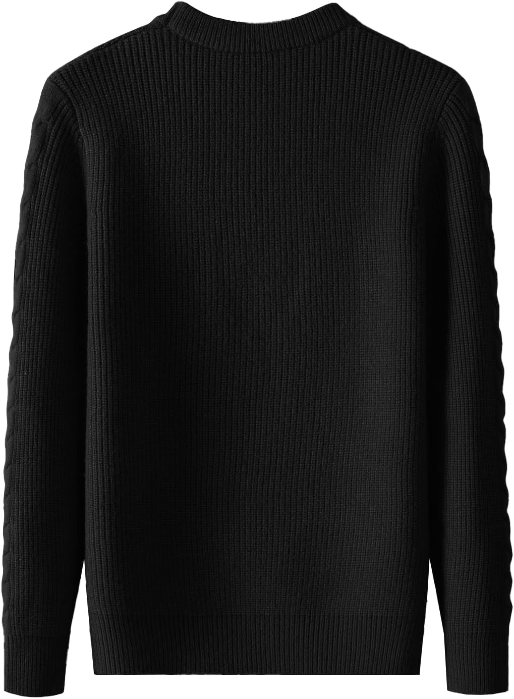 Men's Casual Business Crewneck Pullover Lightweight Round Neck Long Sleeve Sweater Raglan Sleeve Knitwear Sweaters Black - Image 4