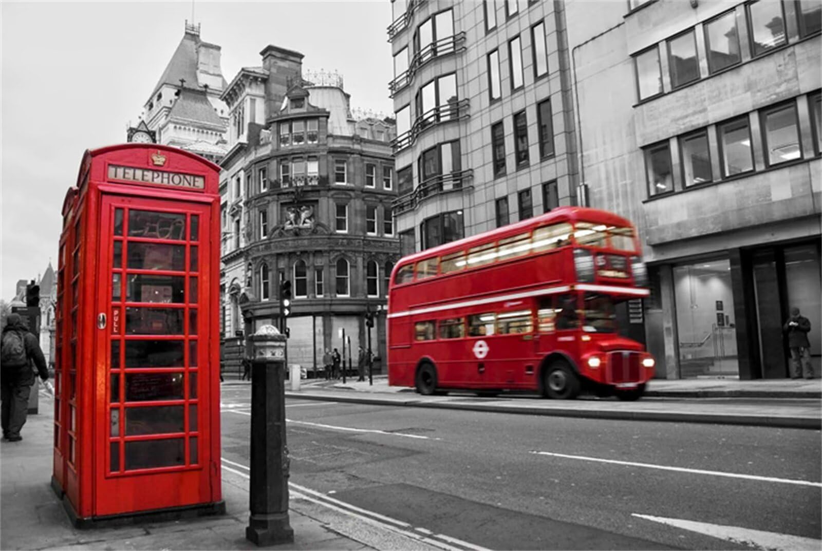Bus Bus Bus Red London Puzzle 2000 sztuk,Puzzle DIY dla dorosłych,Klasyczna Puzzle dla Dorosłych Kreatywna Rozrywka, Trudne Gry