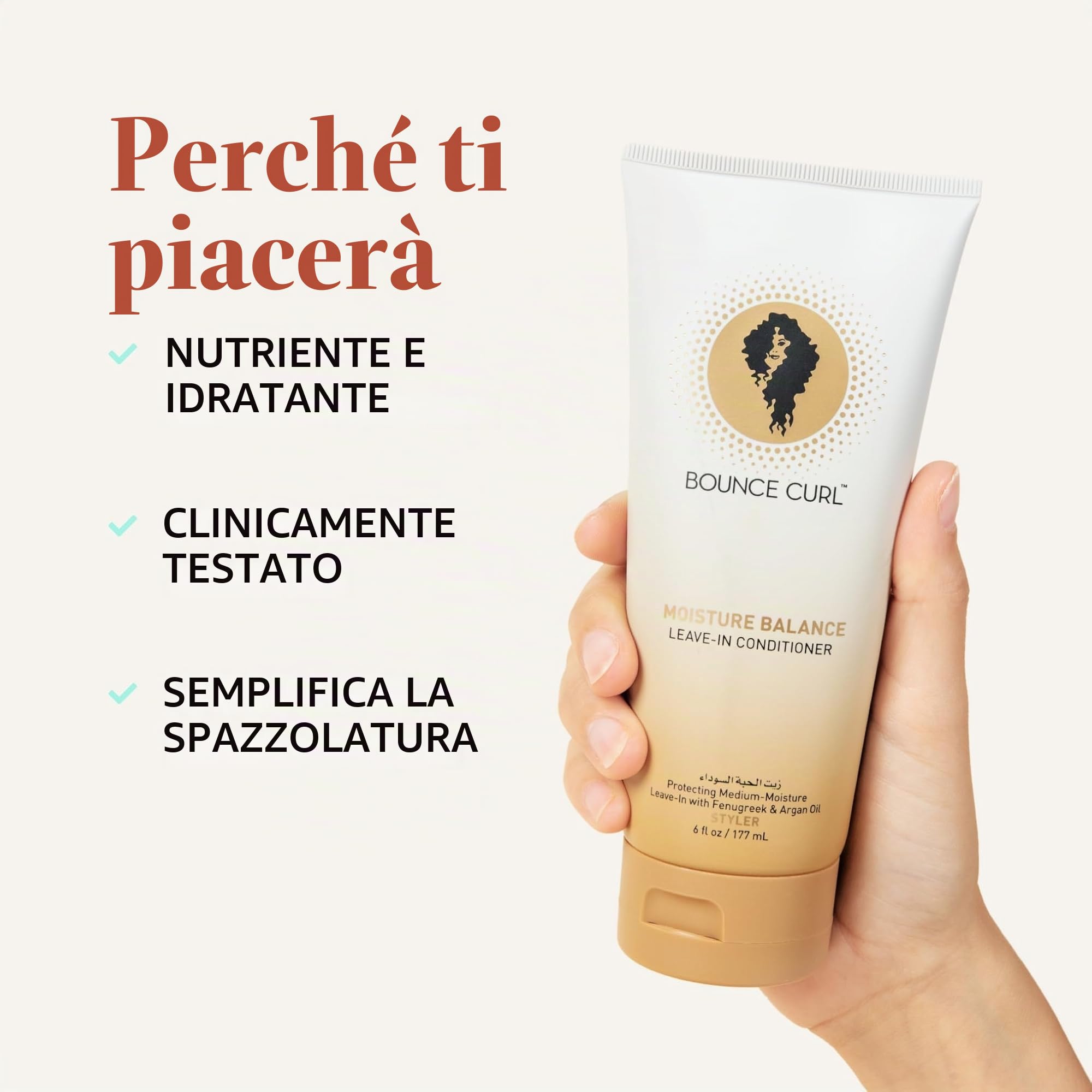 Bounce Curl Moisture Balance Leave-In Conditioner| Primer & Styling Cream | 6oz, 177ml