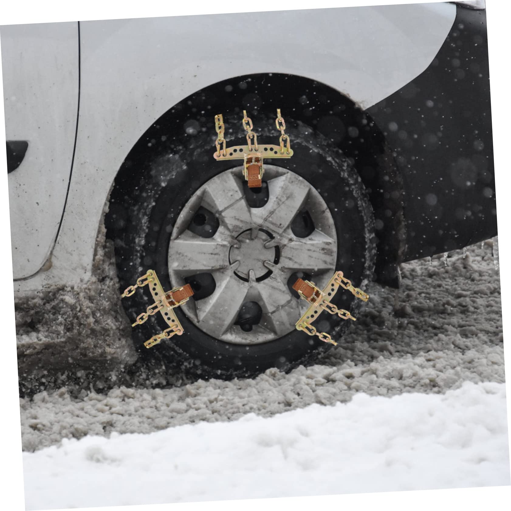 Catena Antiscivolo per Pneumatici Auto Suv in Acciaio | Fango e Sabbia, Installazione Semplice, Struttura Robusta, Accessorio Auto per Ruota