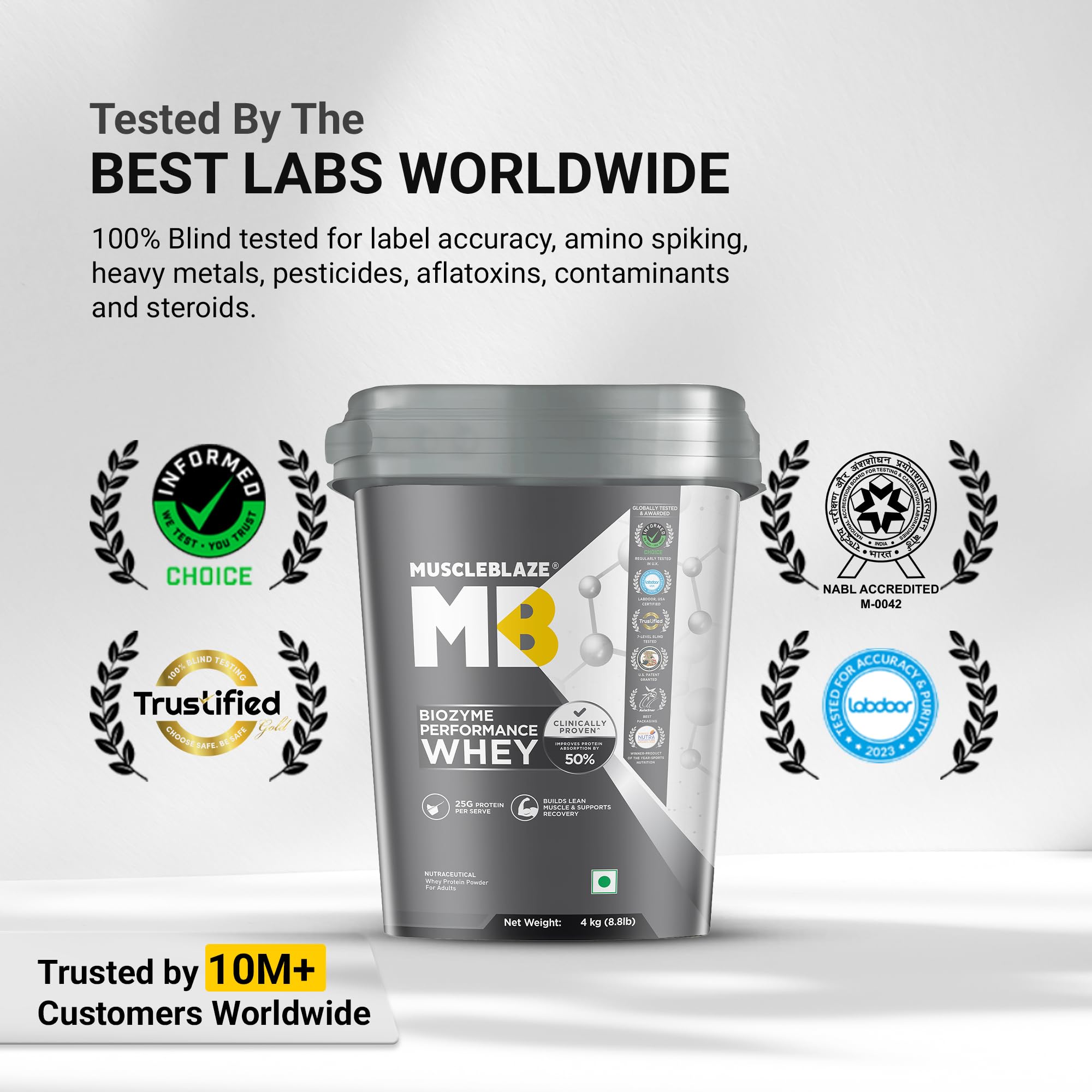 MuscleBlaze Biozyme Performance Whey Protein Powder, 4kg (8.8lbs) — Amazon image 6