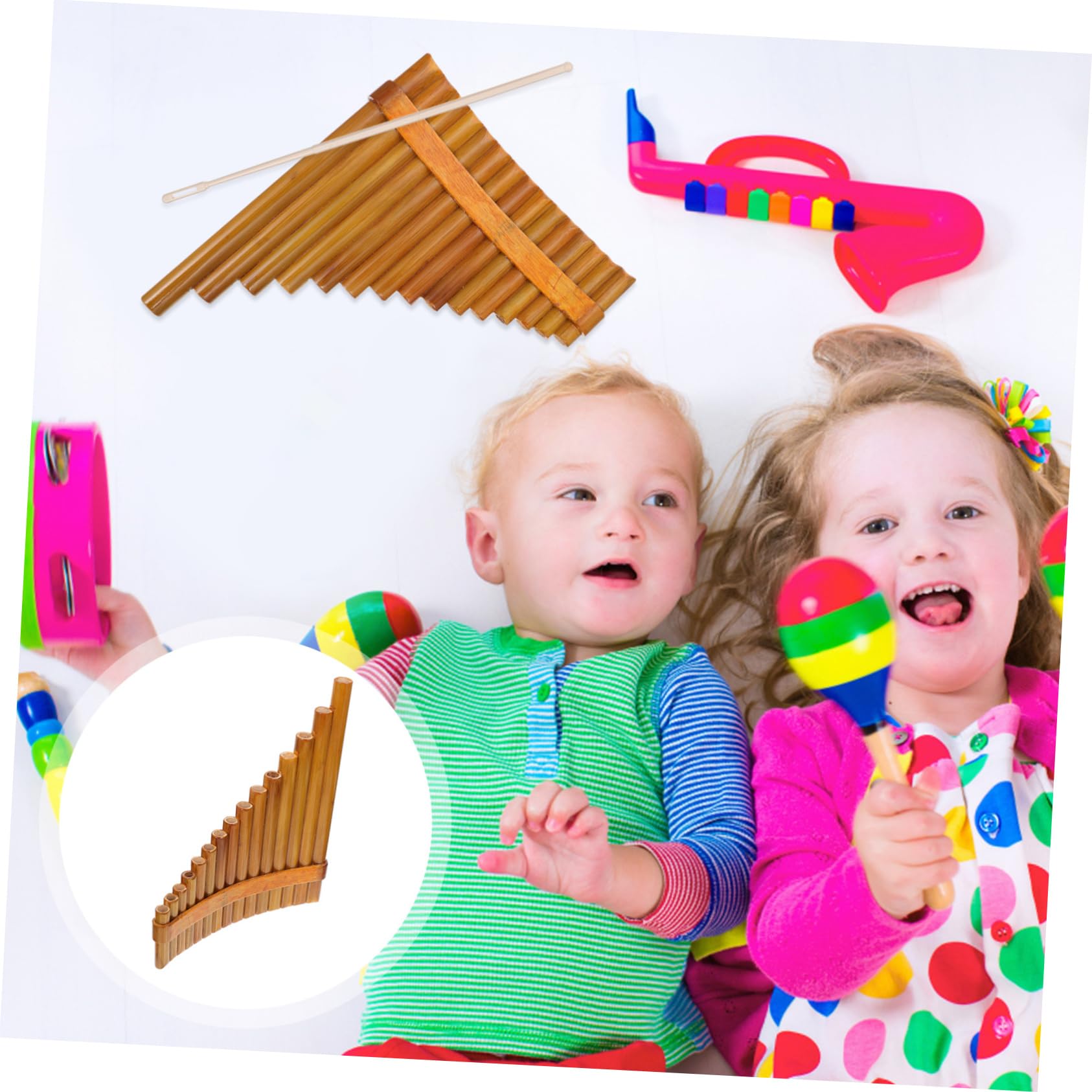 VANZACK Professionelle Bambus Panflöte G-ton für Anfänger Tragbare 15-rohr Panflöte Links Natürliche Holzfarbe Pädagogisches Holzblasinstrument für Schüler