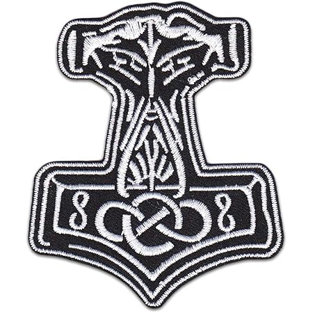 Thor S Hammer Aufnaher Aufbugler Patch Wikinger Germanen Tattoo Bugelbild Kutte Odin Donnergott Symbol Amazon De Fashion