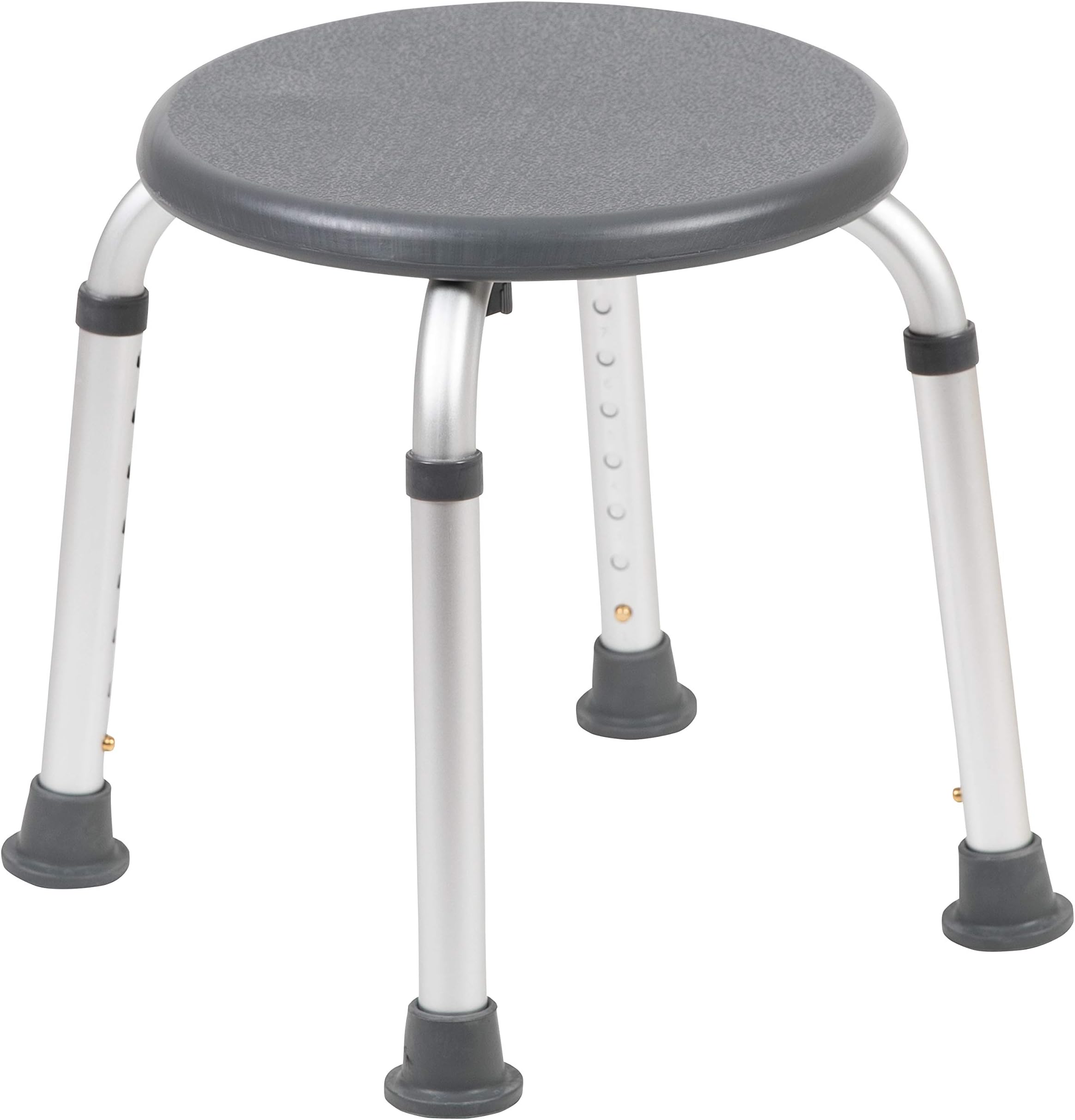 Flash Furniture Hercules Series Aluminum Bath and Shower Chair with Adjustable Height, Anti-Slip Medical Chair, 300 lb. Static Weight Capacity, Gray