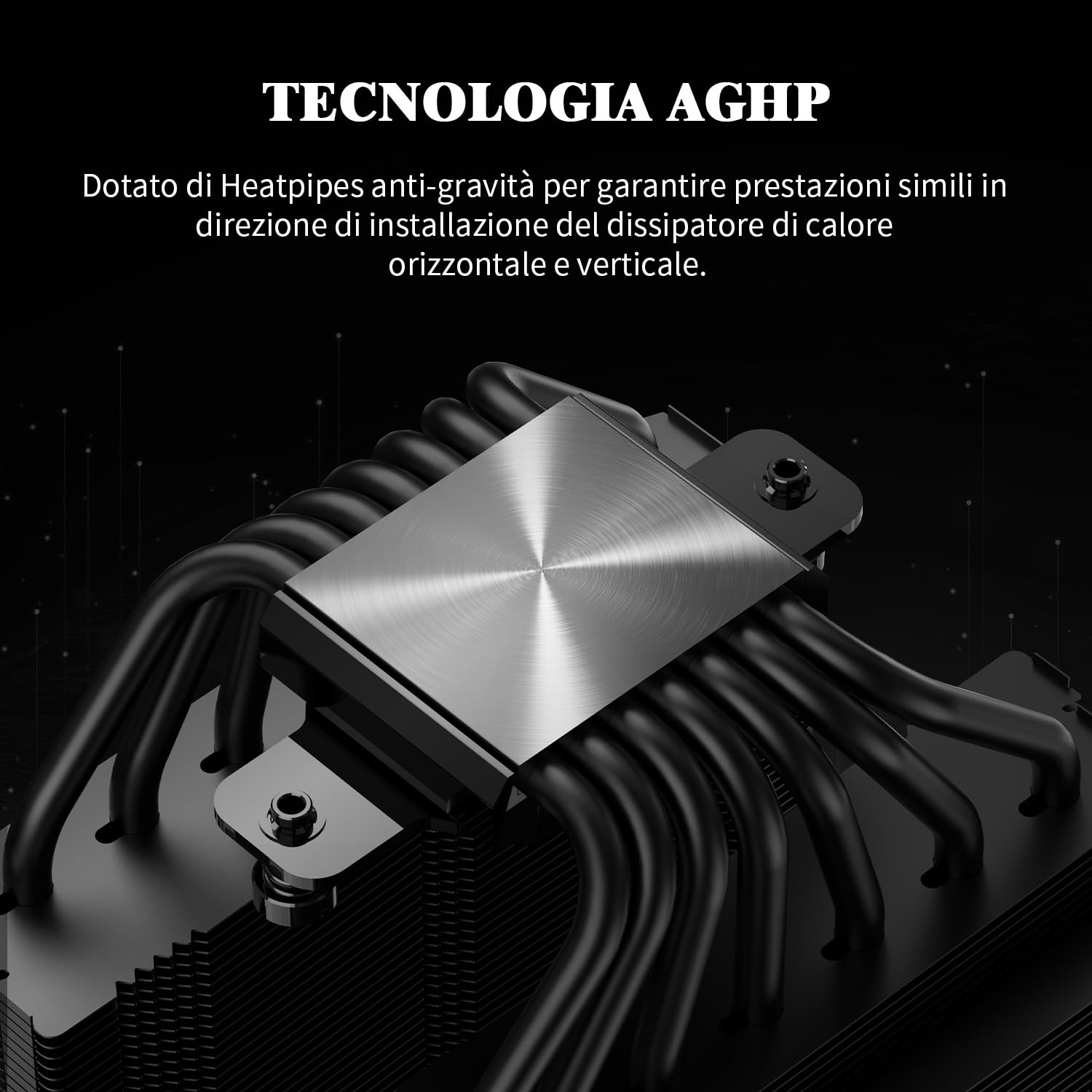 TR-Royal Pretor 130 Ultra Black Raffreddatore CPU, 7 Heatpipes Ventola di Raffreddamento, copertura superiore nera spazzolata, per Intel LGA115X/2011/1700/1851, piattaforme AM4/AM5, doppi torri e