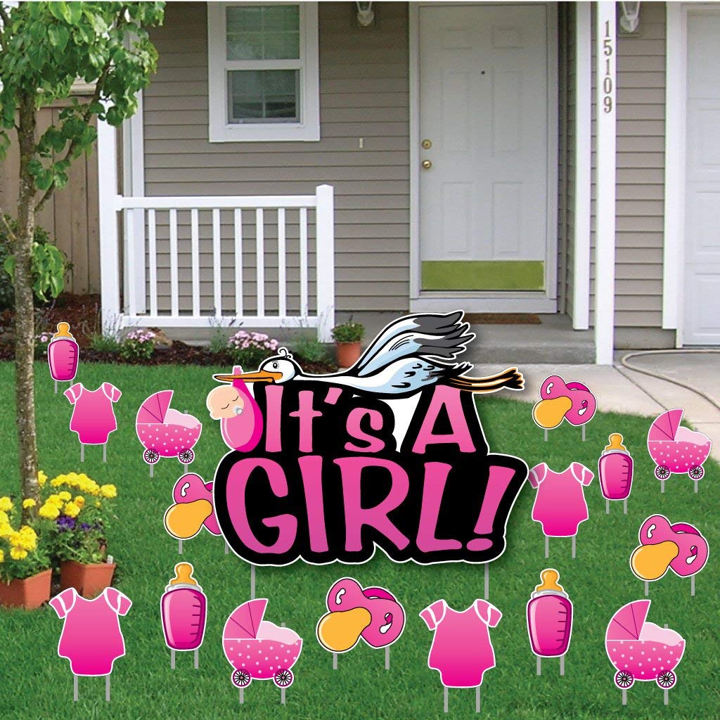 Amazon.com: VictoryStore Yard Sign Outdoor Lawn Decorations, It's a Girl! Yard  Card, Baby Announcement Set 12397 : Patio, Lawn & Garden