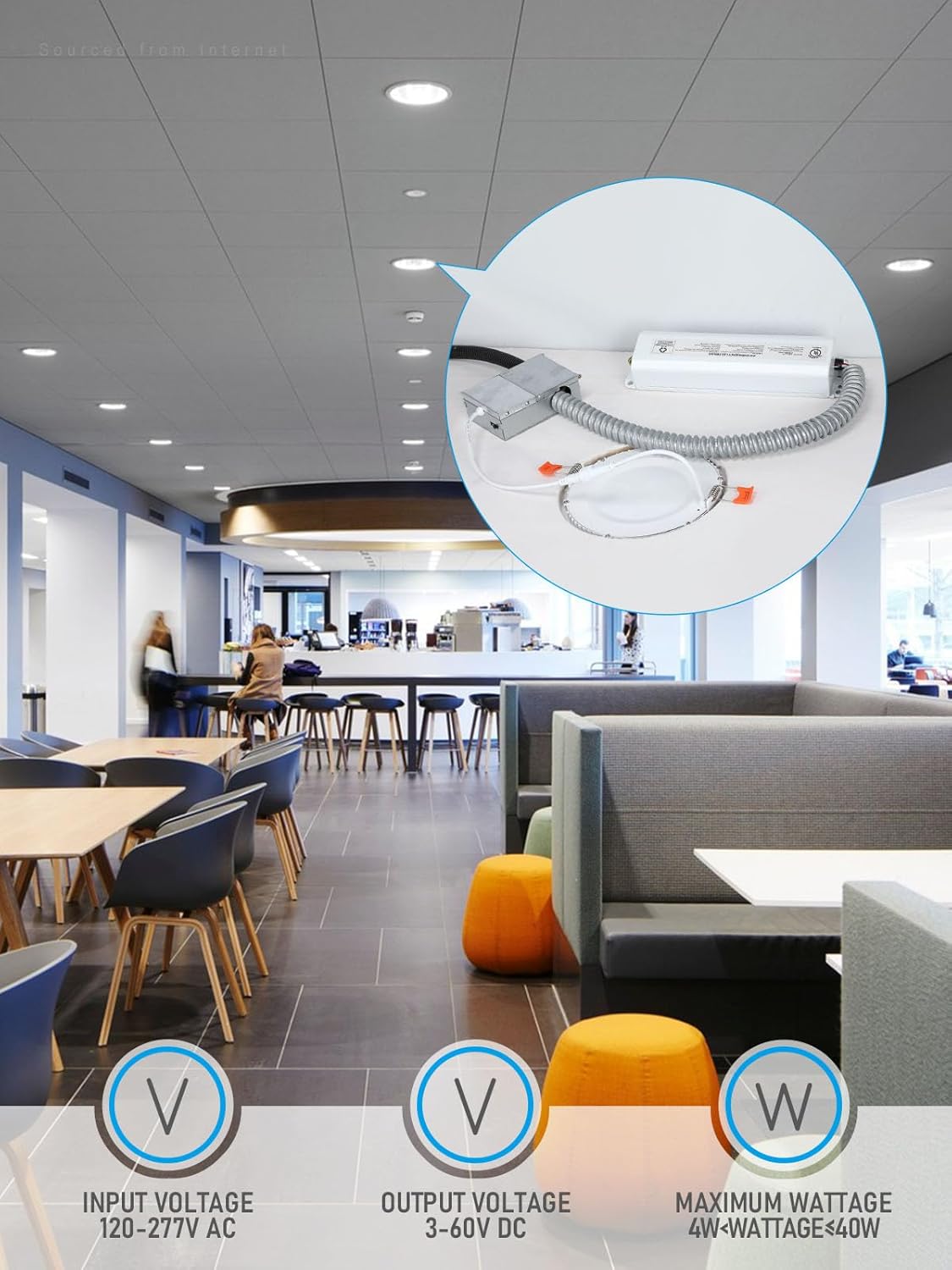 LEONLITE 4W Rechargeable Backup Battery, 120V-277VAC, Voltage Range 3-60VDC, UL & FCC Listed, Fit for Commercial Fixture 4-40W, 90mins Duration, Pack of 2