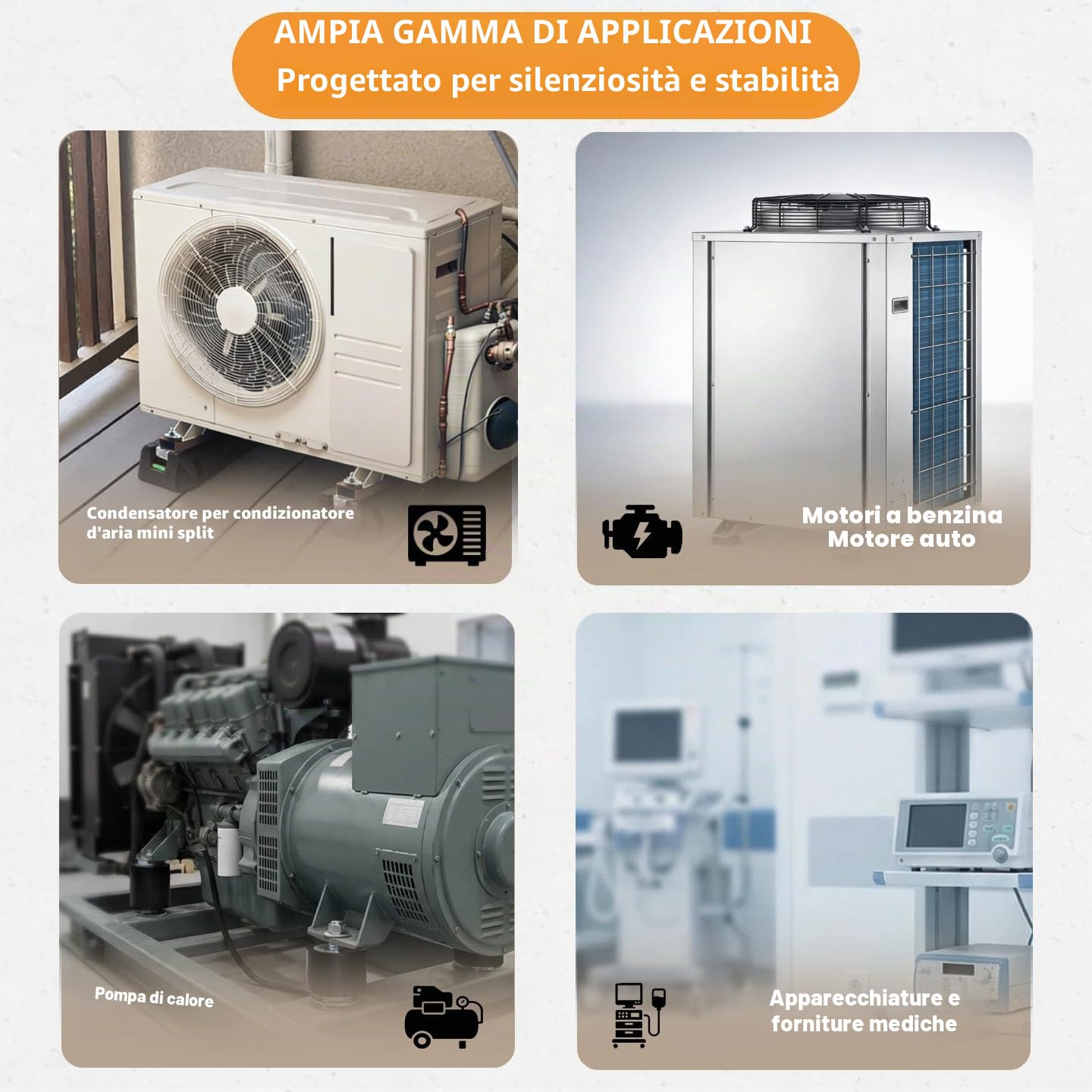 Console da terra per climatizzatore e pompa di calore con livella 600 mm Antivibrazione telaio 400 kg resistente agli UV in gomma ammortizzante per unità esterne