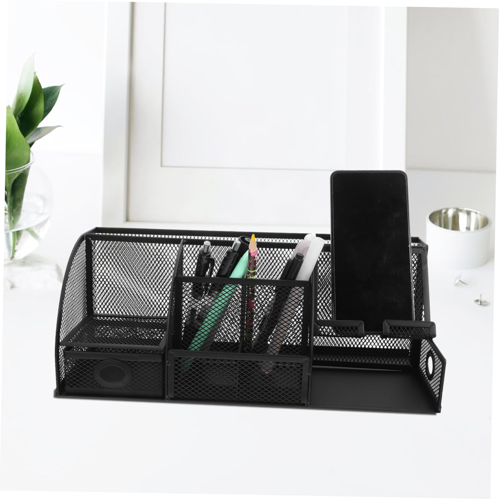 NUOBESTY Porte-stylo de Bureau Organisateur de Papeterie Boîte de Rangement pour Fournitures Conteneur de Rangement de Table Compact